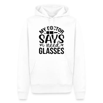 My doctor says i need glassesc - Men’s Premium Organic Hoodie - white - Front - Nico (187cm)
