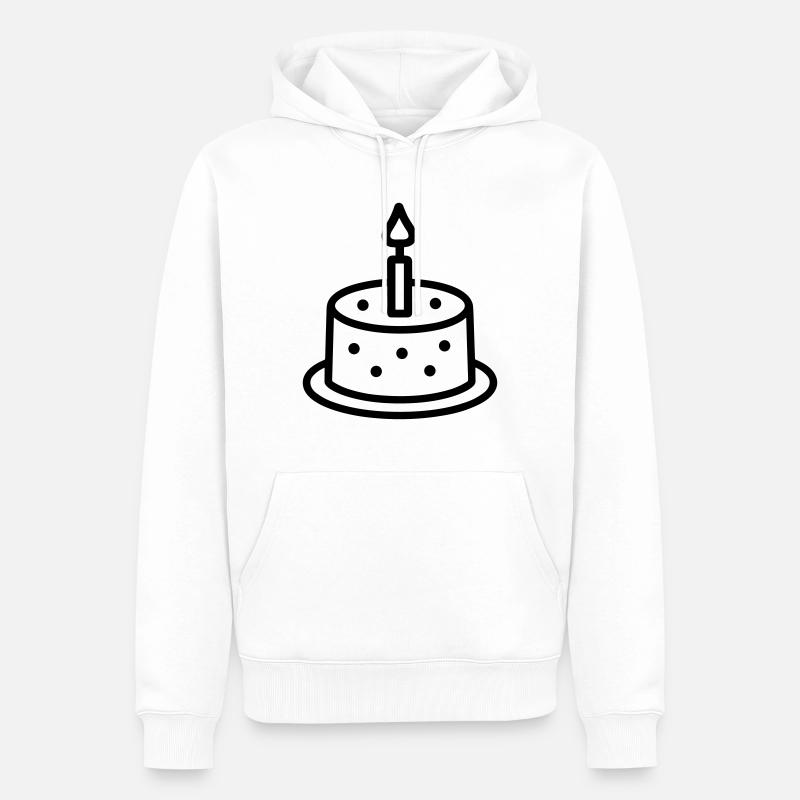 Gateau d'anniversaire - Sweat à capuche Premium bio Homme - blanc