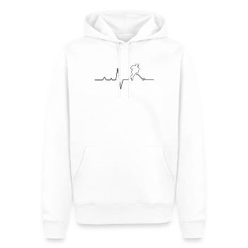 Pouls de hockey sur glace - Sweat à capuche Premium bio Homme - blanc - Devant - Nico (187cm)