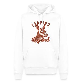 Sprunglegende KänguruRetro Vintage Holzschnitt Stil - Männer Premium Bio Hoodie - Weiß - Vorne - Nico (187cm)