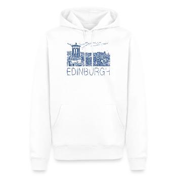 Dessin à la plume Edimbourg - Sweat à capuche Premium bio Homme - blanc - Devant - Nico (187cm)