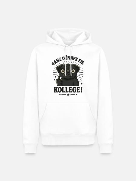 Pug middle finger - Men’s Premium Organic Hoodie - white