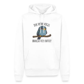 Der Frühe Vogel Ganz dünnes Eis Büro Sprüche - Männer Premium Bio Hoodie - Weiß - Vorne - Nico (187cm)