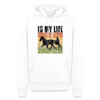 Is my life Trabreiter Trabrennen Trabreiten Retro - Männer Premium Bio Hoodie - Weiß - Vorne - Nico (187cm)