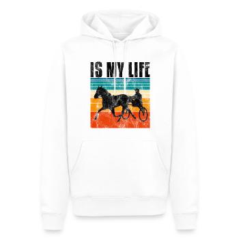 Is my life Trabreiter Trabrennen Trabreiten Retro - Männer Premium Bio Hoodie - Weiß - Vorne - Nico (187cm)