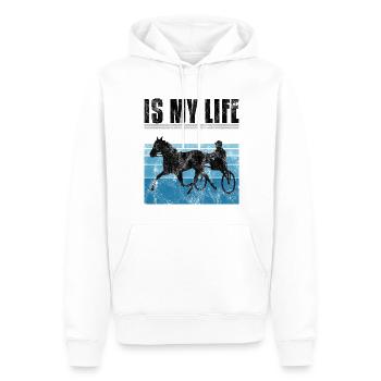 Is my life Trabreiter Trabrennen Trabreiten Retro - Männer Premium Bio Hoodie - Weiß - Vorne - Nico (187cm)