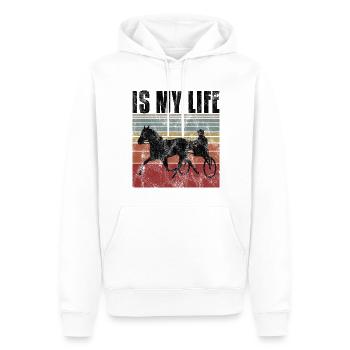 Ma vie est-elle Trabreiter Trabrennen Trabreiten Retro - Sweat à capuche Premium bio Homme - blanc - Devant - Nico (187cm)