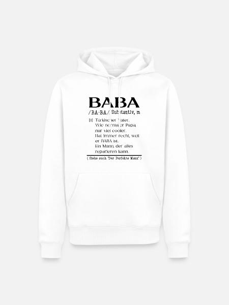 Türkischer Vater Baba definition - Männer Premium Bio Hoodie - Weiß