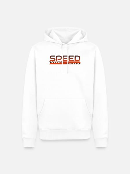 SPEED - Full Throttle Racing & Sport Design - Männer Premium Bio Hoodie - Weiß