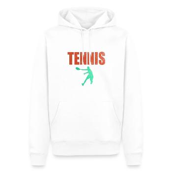Tennis Player Logo - Men’s Premium Organic Hoodie - white - Front - Nico (187cm)
