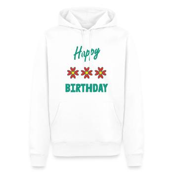 ALLES GUTE ZUM GEBURTSTAG. ALLES GUTE ZUM GEBURTSTAG. JAHRESTAG. - Männer Premium Bio Hoodie - Weiß - Vorne - Nico (187cm)