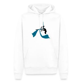 Aerial Silk - Männer Premium Bio Hoodie - Weiß - Vorne - Nico (187cm)