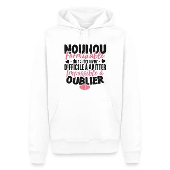 Nounou Formidable Super Idée Cadeau Pour Nounou - Sweat à capuche Premium bio Homme - blanc - Devant - Nico (187cm)