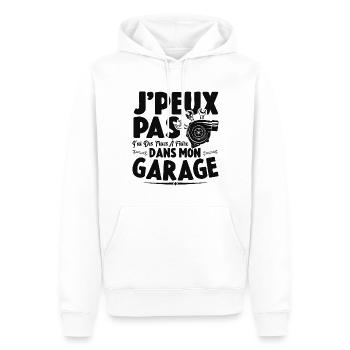Je Peux Pas J'ai Des Trucs À Faire Dans Mon Garage - Sweat à capuche Premium bio Homme - blanc - Devant - Nico (187cm)