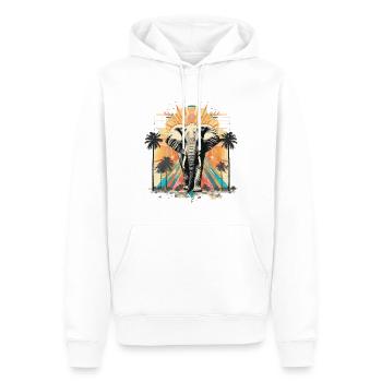 Vintage Elefant im Retro Sommer Tropen Style - Männer Premium Bio Hoodie - Weiß - Vorne - Nico (187cm)