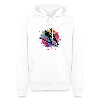 Saut à ski Saut à ski Saut à ski - Sweat à capuche Premium bio Homme - blanc - Devant - Nico (187cm)