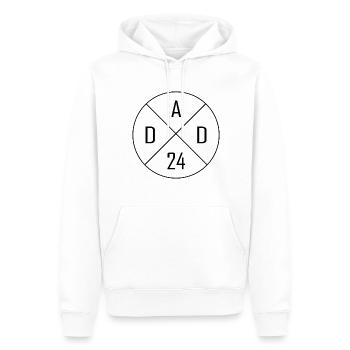 Dad 24 Circle Cross Design - Men’s Premium Organic Hoodie - white - Front - Nico (187cm)