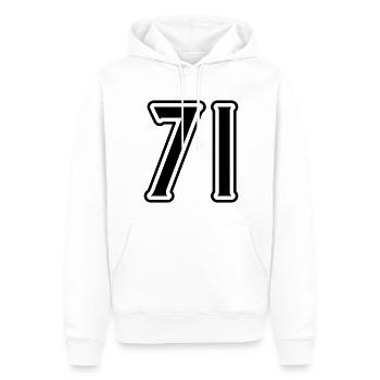 71 Zahl Symbol - Männer Premium Bio Hoodie - Weiß - Vorne - Nico (187cm)
