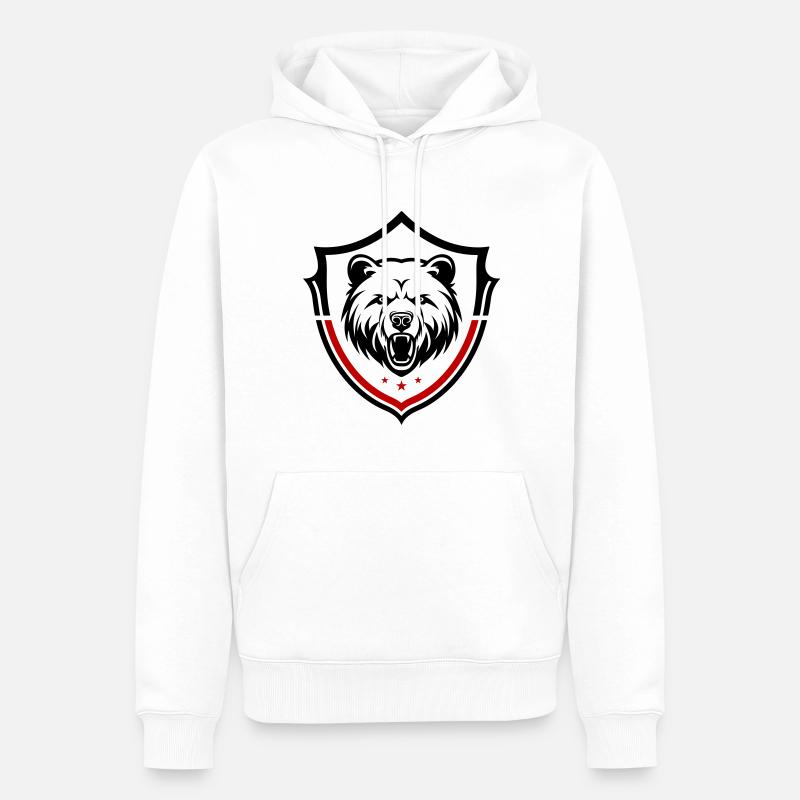 Bouclier d’ours grizzli - Sweat à capuche Premium bio Homme - blanc