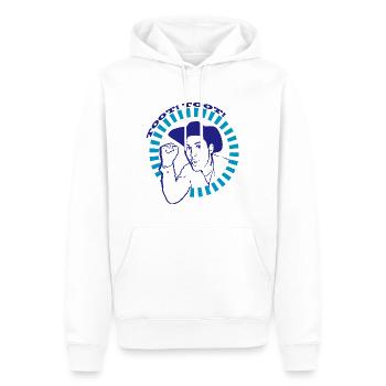 TUTEN! TUTEN! Neg, der urbane Cowboy - Männer Premium Bio Hoodie - Weiß - Vorne - Nico (187cm)