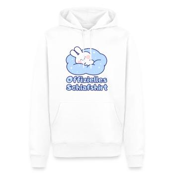 Offizielles Schlafshirt mit schlafendem Hasen - Männer Premium Bio Hoodie - Weiß - Vorne - Nico (187cm)