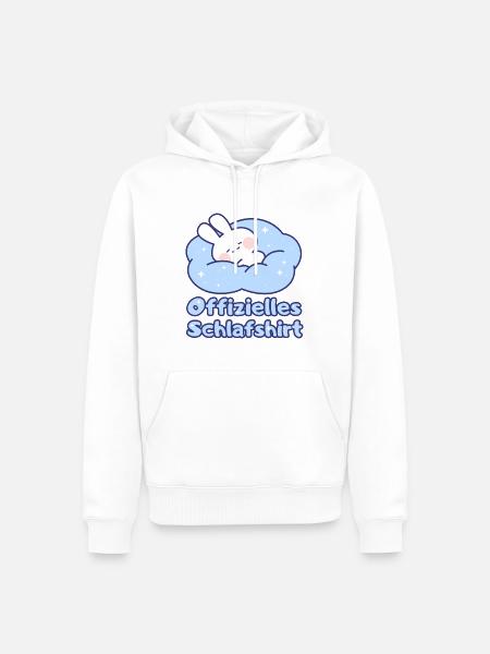 Offizielles Schlafshirt mit schlafendem Hasen - Männer Premium Bio Hoodie - Weiß
