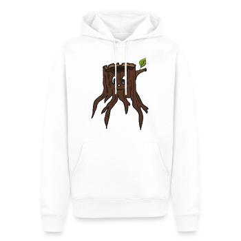 Der kleine Baumstumpf BOB - Männer Premium Bio Hoodie - Weiß - Vorne - Nico (187cm)