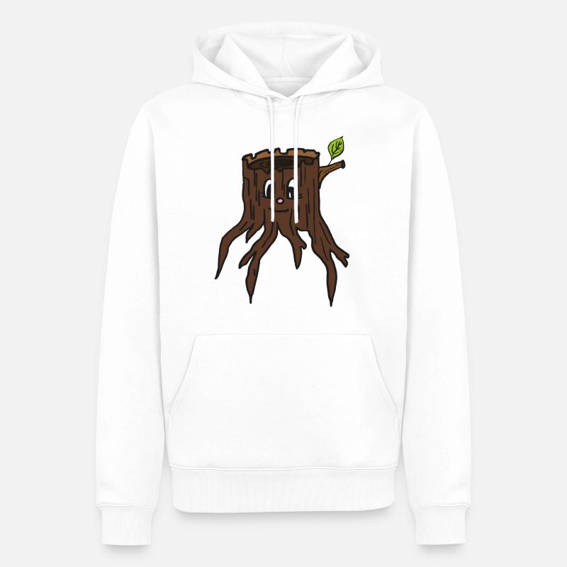 Der kleine Baumstumpf BOB - Männer Premium Bio Hoodie - Weiß