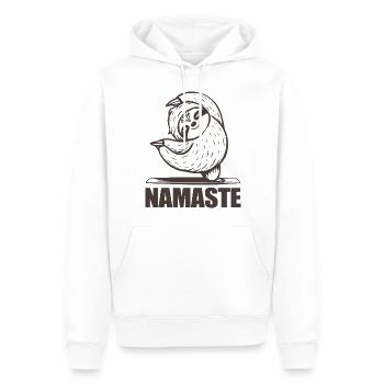 Faultier Namaste - Männer Premium Bio Hoodie - Weiß - Vorne - Nico (187cm)