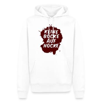 Keine Böcke auf Höcke! - Männer Premium Bio Hoodie - Weiß - Vorne - Nico (187cm)