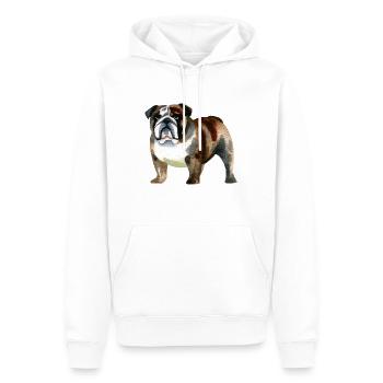 Bulldog pour les amoureux des chiens - Sweat à capuche Premium bio Homme - blanc - Devant - Nico (187cm)