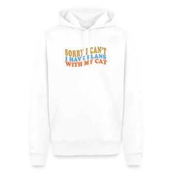 I Have Plans With My Cat - Cat Funny Saying - Men’s Premium Organic Hoodie - white - Front - Nico (187cm)