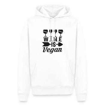 Le vin est végétalien - Sweat à capuche Premium bio Homme - blanc - Devant - Nico (187cm)