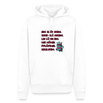 Cadeau de vin chaud drôle pour les marchés de Noël - Sweat à capuche Premium bio Homme - blanc - Devant - Nico (187cm)