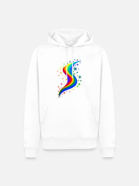 Rainbow with stars - Men’s Premium Organic Hoodie - white