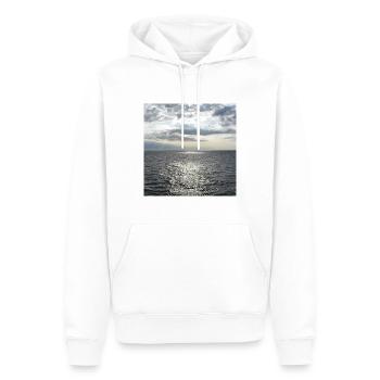 Sur la mer - horizon sans fin - photo - Sweat à capuche Premium bio Homme - blanc - Devant - Nico (187cm)