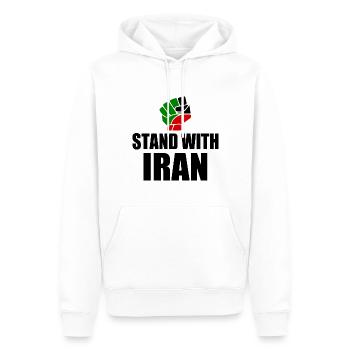 Stand with iran - Männer Premium Bio Hoodie - Weiß - Vorne - Nico (187cm)