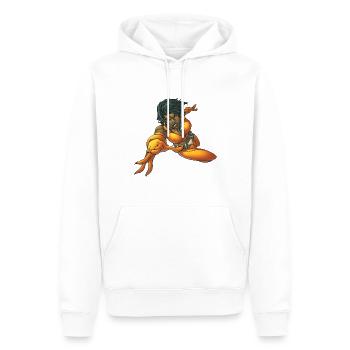Heroine in gelb - Männer Premium Bio Hoodie - Weiß - Vorne - Nico (187cm)