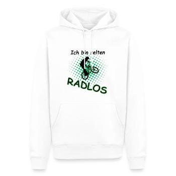 Radlos, Selten Radlos, Fahrrad - Männer Premium Bio Hoodie - Weiß - Vorne - Nico (187cm)