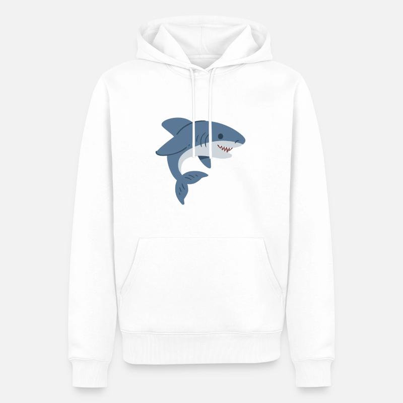 requin mignon - Sweat à capuche Premium bio Homme - blanc