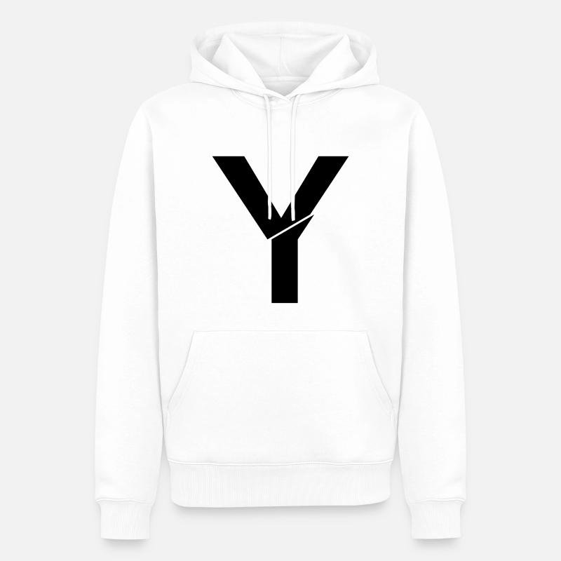 Y cassé - Sweat à capuche Premium bio Homme - blanc
