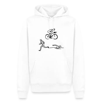 Triathlet Zeichnung - Männer Premium Bio Hoodie - Weiß - Vorne - Nico (187cm)