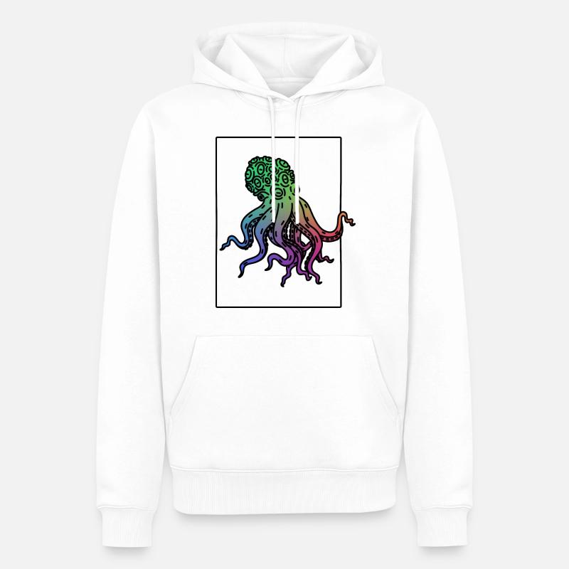 Krake - Männer Premium Bio Hoodie - Weiß