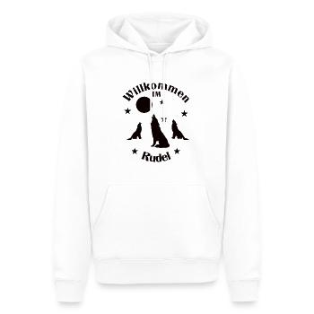 Bienvenue dans le hurlement des loups wolf pack - Sweat à capuche Premium bio Homme - blanc - Devant - Nico (187cm)