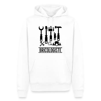 BRICOLOGISTE humour bricoleur - Sweat à capuche Premium bio Homme - blanc - Devant - Nico (187cm)
