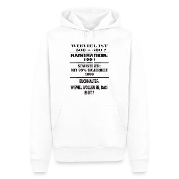 Mathematiker, Statistiker, Buchhalter Witz - Männer Premium Bio Hoodie - Weiß - Vorne - Nico (187cm)