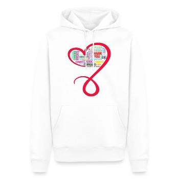MERCI, MERCI, GRAZIE, personnalisable - Sweat à capuche Premium bio Homme - blanc - Devant - Nico (187cm)