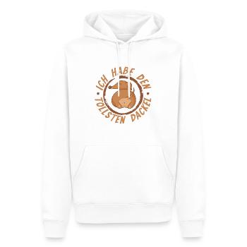 Ich habe den tollsten Dackel Stolzer Dackel Papa - Männer Premium Bio Hoodie - Weiß - Vorne - Nico (187cm)