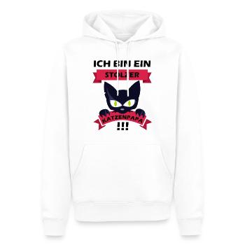 Stolzer Katzenpapa - Männer Premium Bio Hoodie - Weiß - Vorne - Nico (187cm)