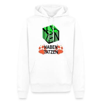 Katzencube - Männer Premium Bio Hoodie - Weiß - Vorne - Nico (187cm)